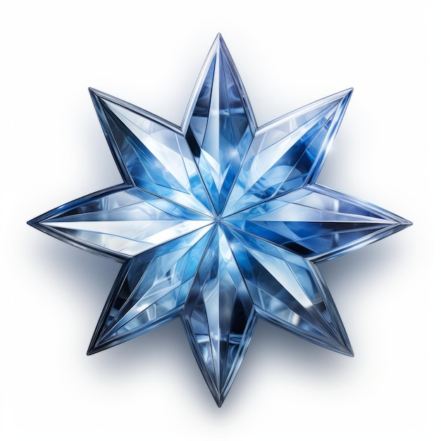 una imagen de una estrella de diamante azul sobre un fondo blanco