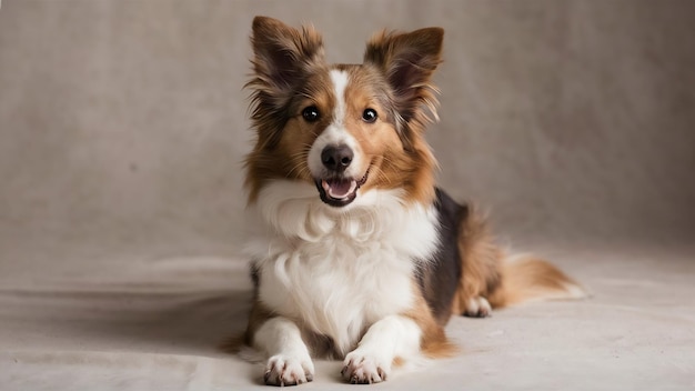 Imagen de estudio de un lindo perro border collie