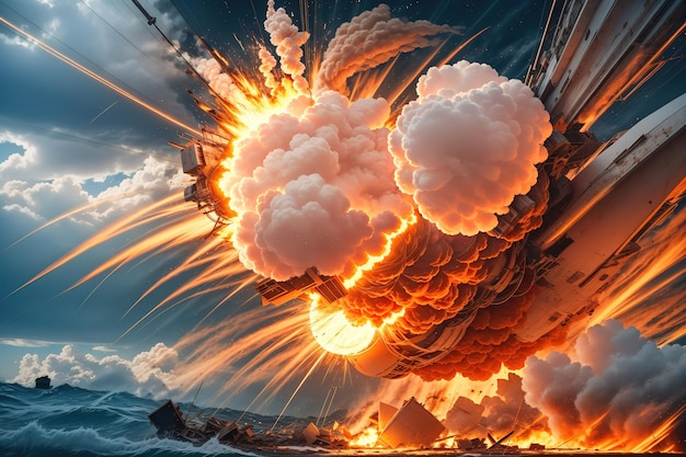 Una imagen de una explosión de bola de fuego con la palabra fuego en ella