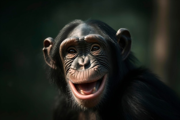 imagen feliz bebé chimpancé ai generativo