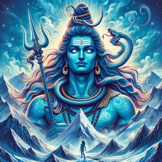 La imagen del festival del ojo azul de Lord Mahadev