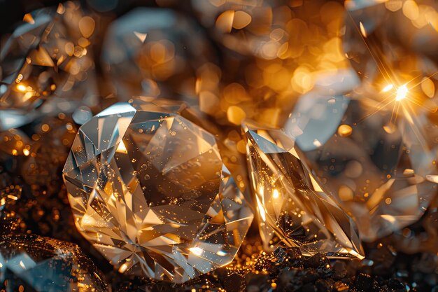 Imagen fija de cerca de un hermoso diamante