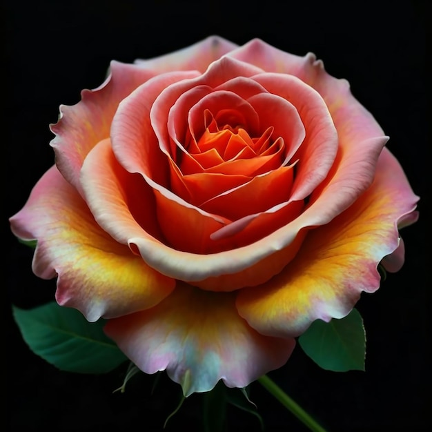 Imagen de la flor de la rosa roja, blanca, rosa y húmeda