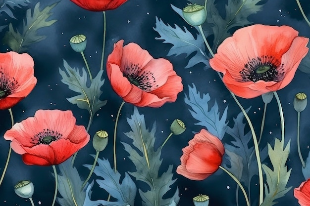 Imagen de flores del cosmos amarillas mezcladas con acuarela pintada en papel generan ai