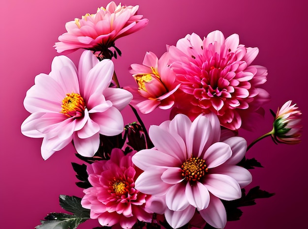 Imagen de flores en un fondo colorido