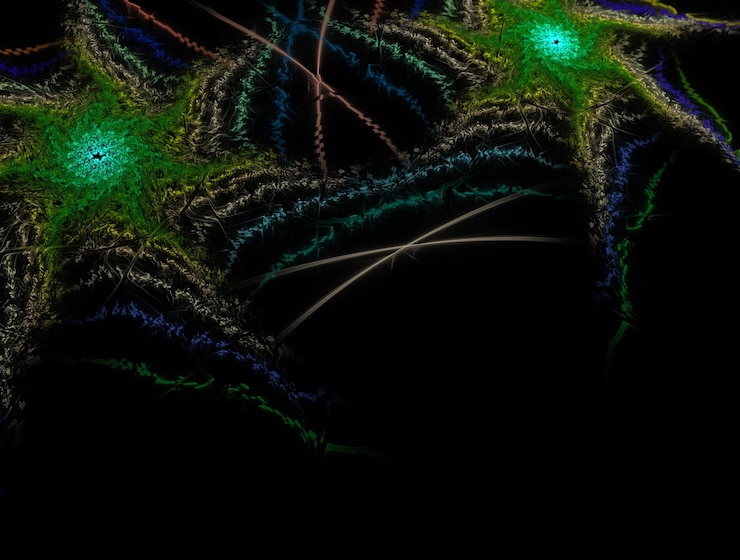 Foto imagen de fondo abstracta de fractal imaginario