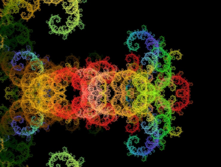 Foto imagen de fondo abstracta de fractal imaginario