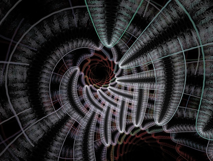 Foto imagen de fondo abstracta de fractal imaginario