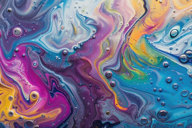 Imagen de fondo abstracta multicolor hecha con aceite, agua y jabón