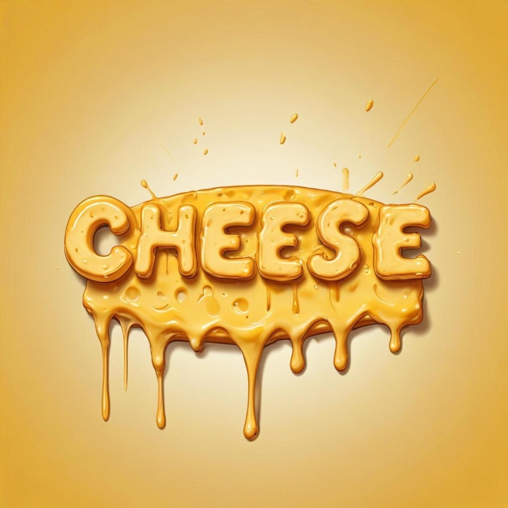 Foto una imagen de un fondo amarillo con la palabra queso en él