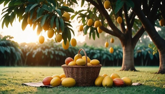 Imagen y fondo del árbol de mango