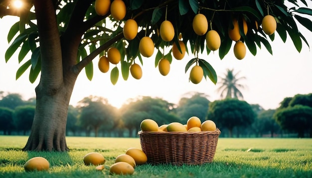 Imagen y fondo del árbol de mango