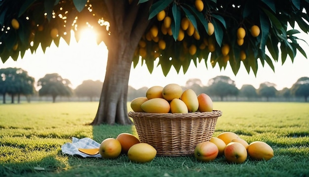 Imagen y fondo del árbol de mango