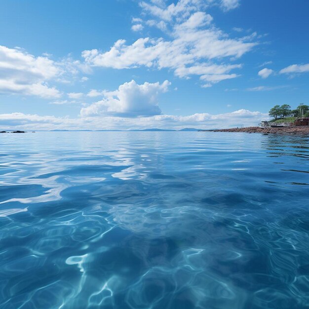 Imagen de fondo azul de la luz de la armonía del horizonte azul