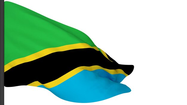 Imagen de fondo de la bandera nacionalbanderas que soplan el vientorepresentación 3dBandera de Tanzania