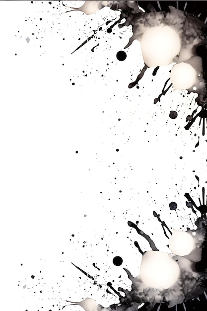 una imagen de un fondo blanco con manchas blancas y negras y pintura en aerosol