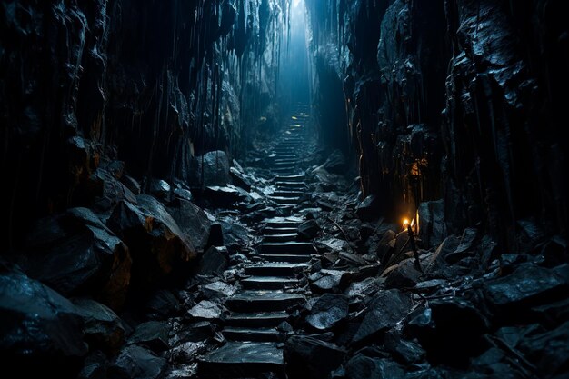 imagen de fondo del camino del túnel de piedras y rocas