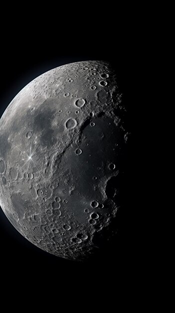 Foto imagen de fondo del cielo nocturno con luz de luna llena generada por ai