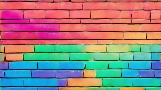 Imagen de fondo de la colorida pared de ladrillo generada por Ai
