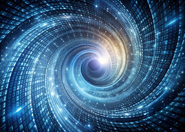 Una imagen con un fondo colorido con un diseño en espiral como un círculo y la palabra luz