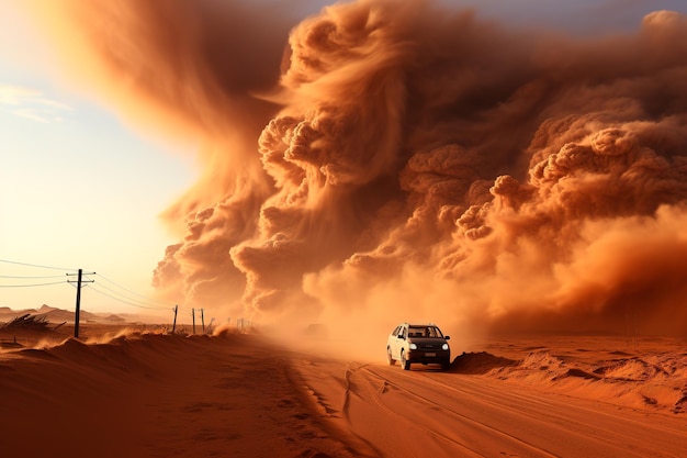 imagen de fondo del desierto con tormenta de arena