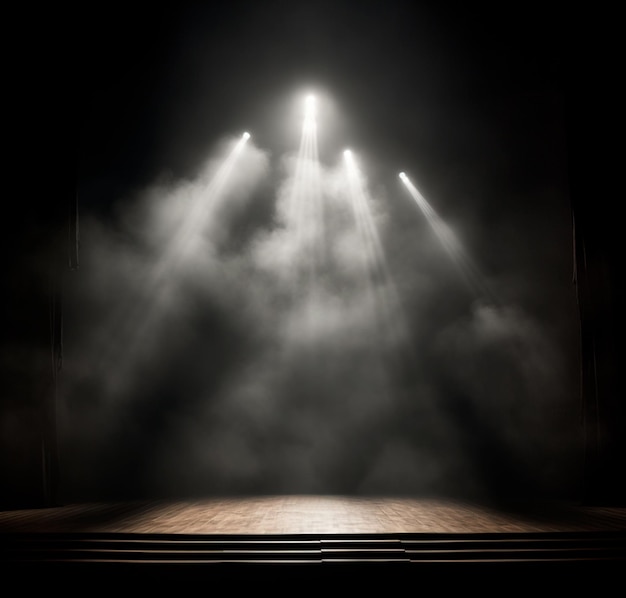 imagen de fondo de un escenario oscuro con luces para la composición