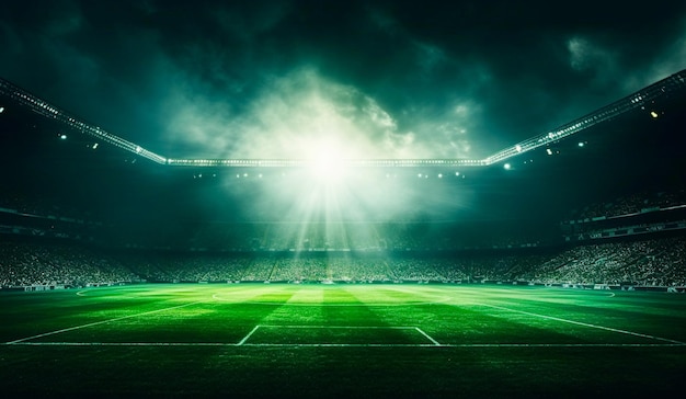 Imagen de fondo de un estadio de fútbol Generative Ai