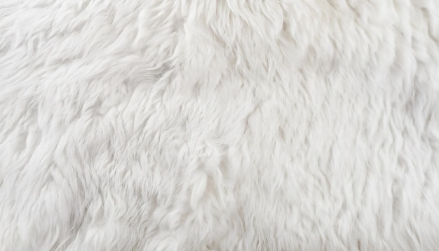 Imagen de fondo de un fondo de textura de primer plano de lana de alfombra blanca de piel suave