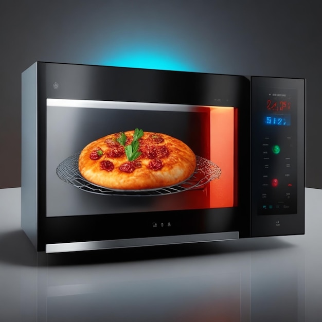 Imagen sin fondo para un horno inteligente que muestra su interfaz digital