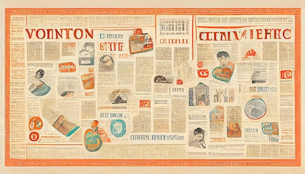 Imagen de fondo de ilustración de periódico vintage