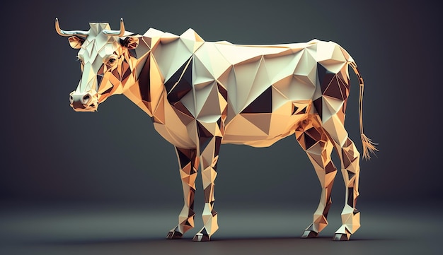 Imagen de fondo de ilustración de vector geométrico animal de vaca Arte generado por Ai