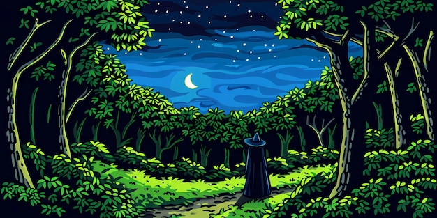 imagen de fondo con la imagen de una bruja rituales mágicos de magia de fantasía