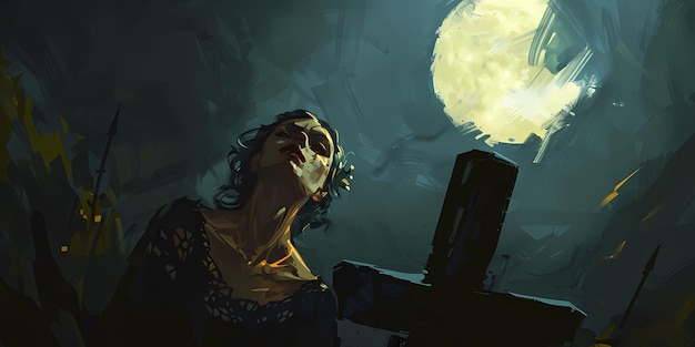 imagen de fondo con la imagen de una bruja rituales mágicos de magia de fantasía