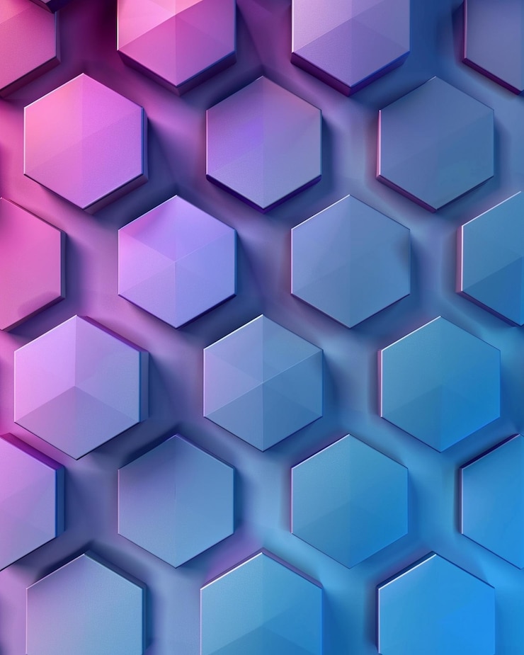 Foto imagen de fondo de luz de superficie hexagonal azul