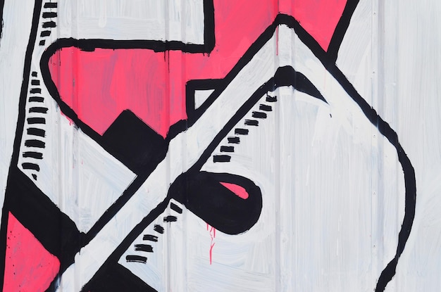Foto imagen de fondo de una pared de hormigón con una pieza de patrón de graffiti abstracto arte callejero vandalismo y aficiones juveniles