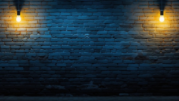 Imagen de fondo de pared de ladrillo de luz azul