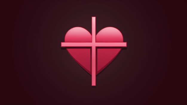 Foto imagen de fondo de vector de forma de corazón de cruz cristiana arte generado por ai