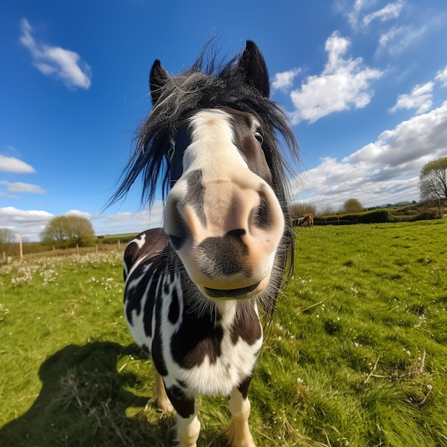 una imagen fotográfica de cerca de un caballo con cabello largo