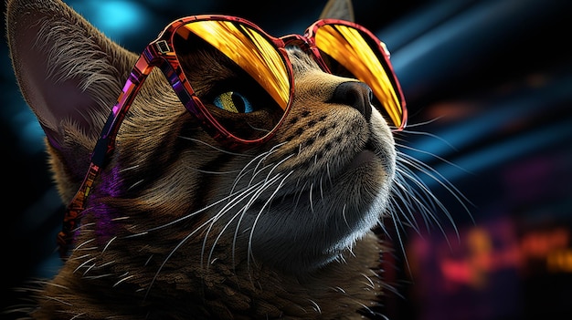 imagen fotográfica de fondo de pantalla HD de gafas de sol de gato