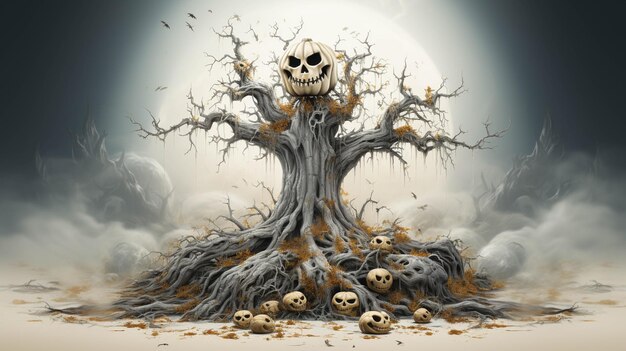 Imagen fotográfica de fondo de pantalla HD de Hallowen Tree