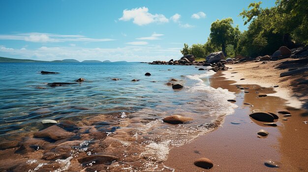 Imagen fotográfica de stock de papel de pared HD 8k de paisaje marino