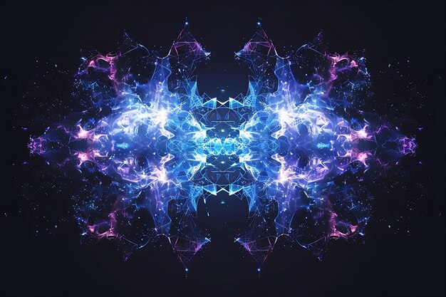 Foto una imagen fractal púrpura y azul de un estallido estelar