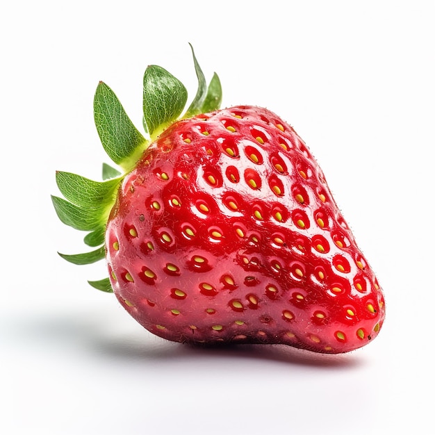 Foto imagen de una fresa sobre un fondo blanco