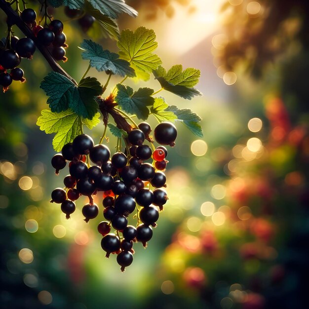 Foto una imagen de una fruta en una rama en flor