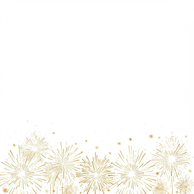 una imagen de fuegos artificiales con un fondo blanco con fuegos artificials