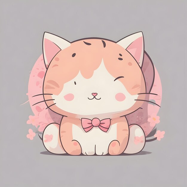 Foto imagen de gatito kawaii con mínimo detalle