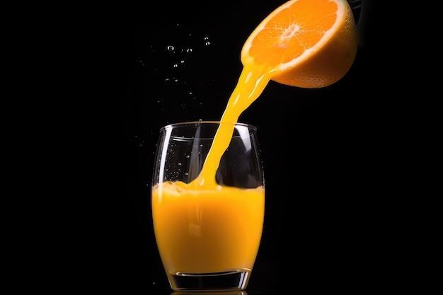 Imagen generada por AI aislada de jugo de naranja