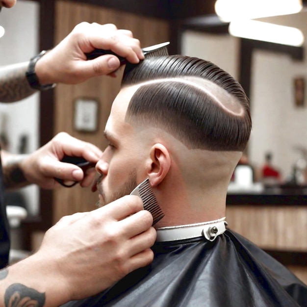 Foto imagen generada por la barbería ai