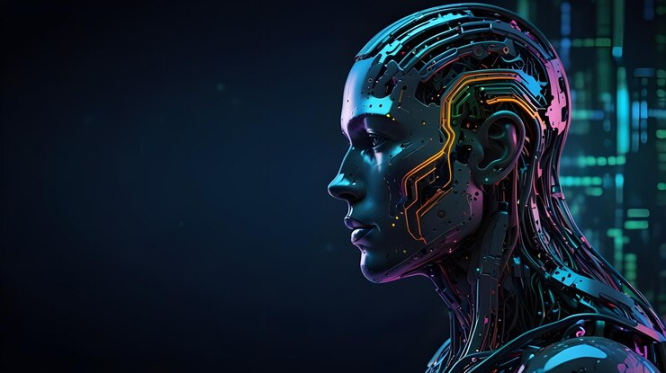 una imagen generada por computadora de una cabeza humana con las letras f y f en ella
