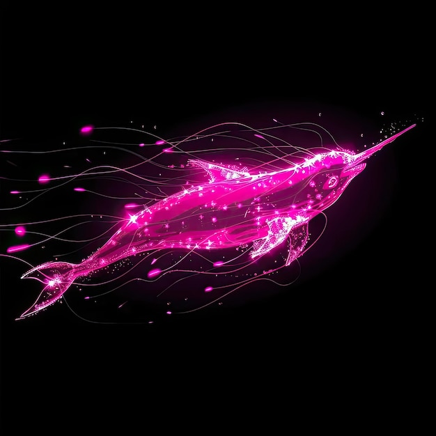 Una imagen generada por computadora de un delfín rosado